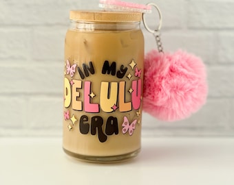 In My Delulu Era glass can for iced coffee, Mother’s Day gift for her, Libbey beer can glass