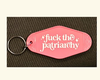 Fuck the Patriarchy Motel Keychain | Retro inspired Keyring | Taylor Swift Inspired| Feminism