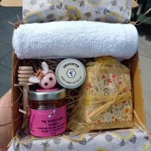 Bee Pampered Gift Box - Dorset Honey, Soap, Lip Balm - Long Distance Gift