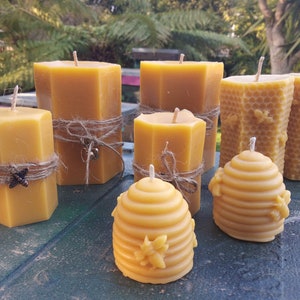 100% Pure Beeswax Candle - Assorted Designs - Unscented - NB price is per candle