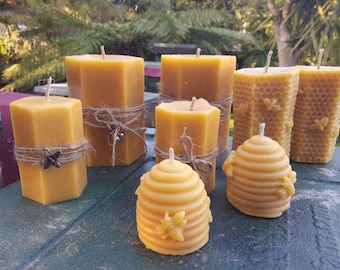 100% Pure Beeswax Candle - Assorted Designs - Unscented - NB price is per candle