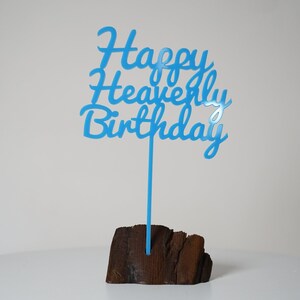 Happy Heavenly Birthday - acrylic cake topper - Variety of Colours