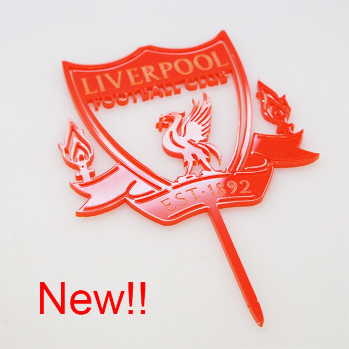 LIVERPOOL FOOTBALL CLUB red acrylic cake topper // L.F.C. Etsy