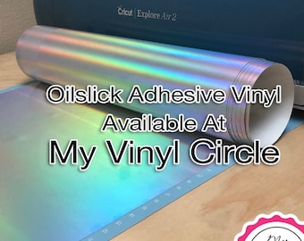 Oil Slick Adhesive Vinyl Rainbow Chrome Vinyl Silver, Rainbow Chrome Holographic Decal Vinyl Sheets or Roll, Permanent Vinyl