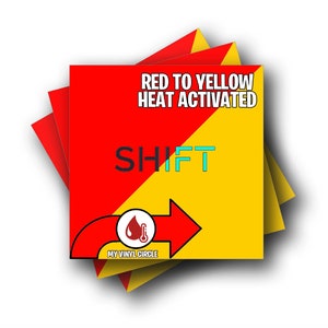 12&quot; x 12&quot; SHIFT Red to Yellow Color Changing Vinyl - Heat Activated Color Change Adhesive Vinyl
