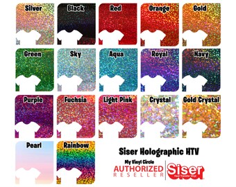 Siser Holographic, Heat Transfer Vinyl, Deco Sparkle Heat Transfer, 9.5x12 Sheets, 12x20 Sheets, Yard Rolls, HTV, Iron On