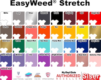 Siser EasyWeed Stretch Heat Transfer Vinyl - HTV - 12" x 15" Sheet - Roll- Iron On Shirt HTV