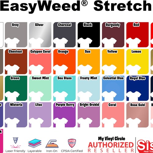 Vinyle Thermocollant EasyWeed Stretch - 5 Rouleaux De 36" - Blanc - Pour Tissus Extensibles