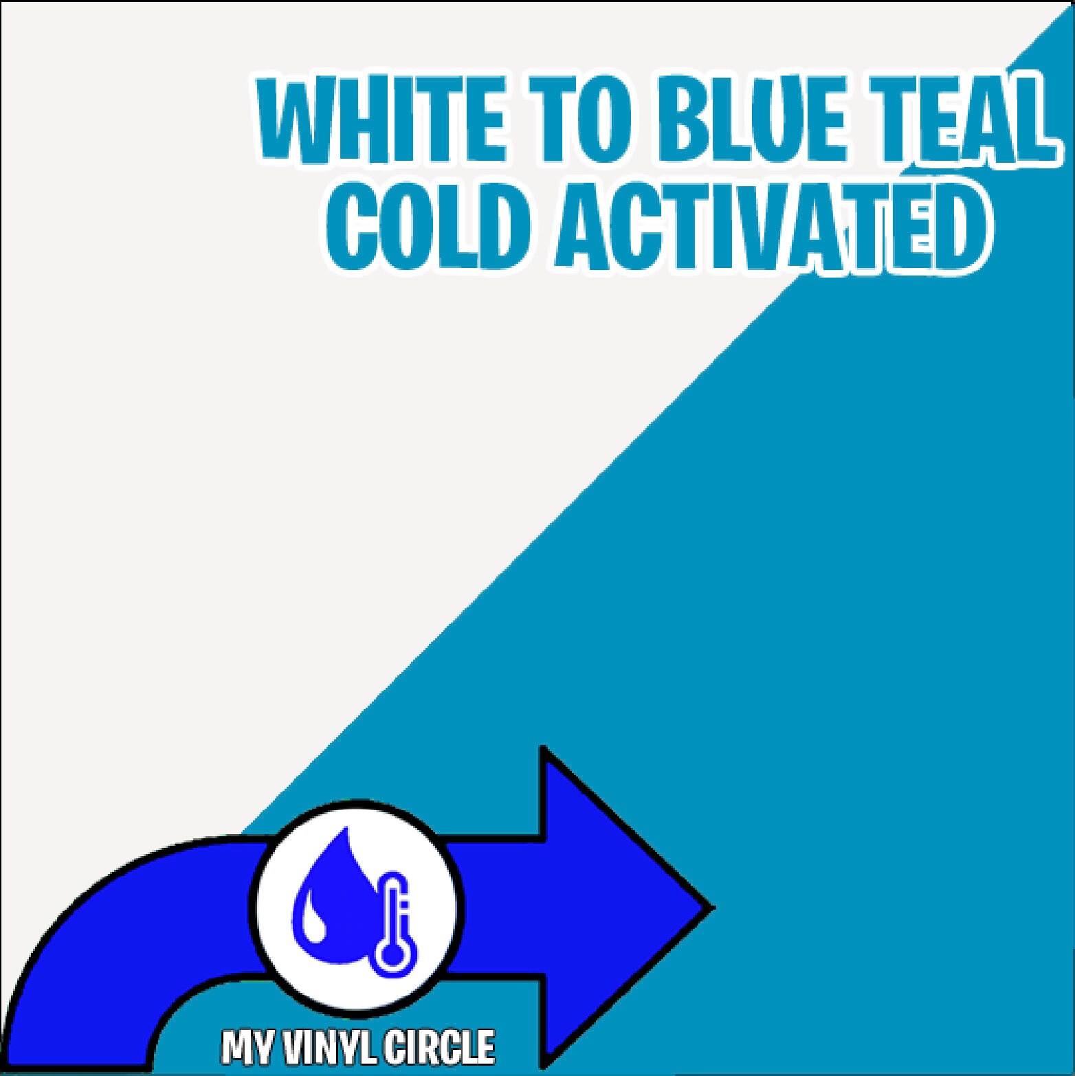 Cold Activated White to Blue Teal Color Changing Vinyl 12x12 Sheet –  MyVinylCircle