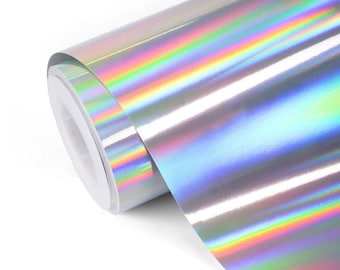 Siser 3 Pack Iron on 20 in x 12 in EasyWeed Heat Transfer Vinyl Sheets - Holographic Spectrum - Rainbow chrome Heatpress Tshirt HTV - Cricut