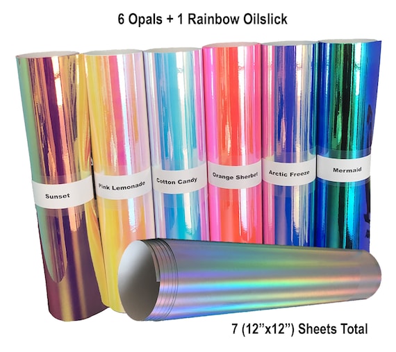 Holographic Vinyl Permanent Adhesive Rainbow Chrome Oilslick Works