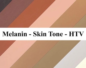 Skin Tone HTV 8 Pack - Melanin - Iron On Heat Transfer Vinyl - Shirt HTV Sheets 12" x 15" or 6" x 7"