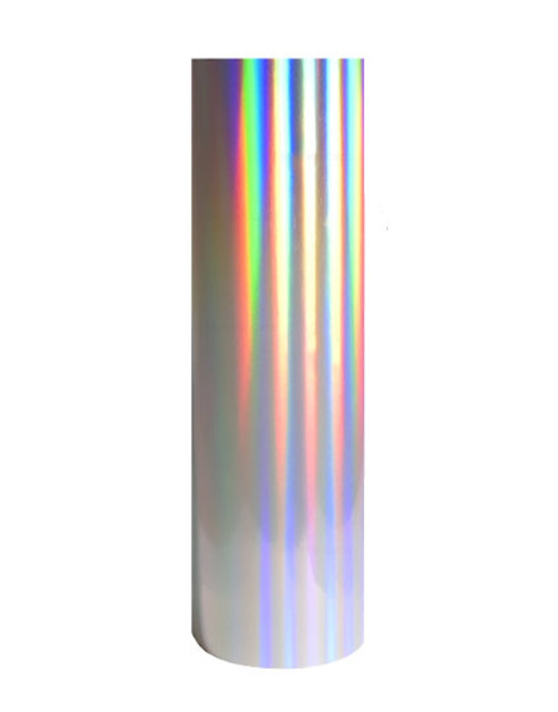 Rainbow Chrome Oil Slick Adhesive Vinyl Sheets or roll, Holographic Silver Chrome Metallic Vinyl, Permanent Outdoor Decal Vinyl image 2