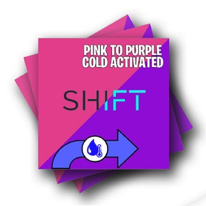 12&quot; x 12&quot; SHIFT Cold Pink to Purple Temperature Change Adhesive Vinyl Color changing effect