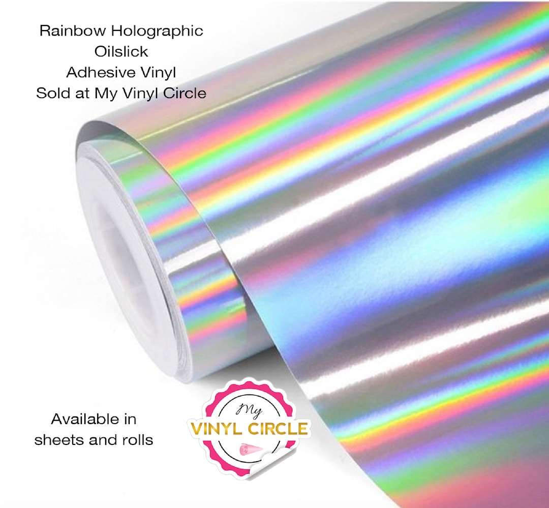 Black Metallic Vinyl Holographic & Oil Slick Vinyl Permanent for Cricut:  [10PK, 12 x 11 inch] Black Chrome []