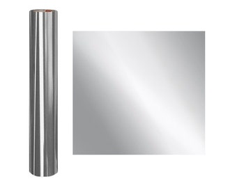 Glossy Silver Chrome Mirror Vinyl Roll or Sheets - Permanent Holographic Vinyl perfect for Cricut, Silhouette, and Craft Cutters