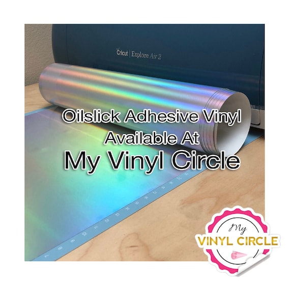Oil Slick Adhesive Vinyl Rainbow Chrome Vinyl Silver, Rainbow Chrome Holographic Decal Vinyl Sheets or Roll, Permanent Vinyl