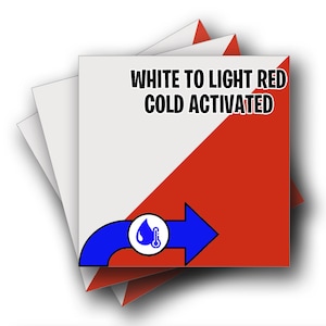 Color Changing Adhesive Craft Vinyl - SHIFT Cold White to Light Red Temperature Change Adhesive Vinyl Color changing effect 12&quot; x 12&quot;