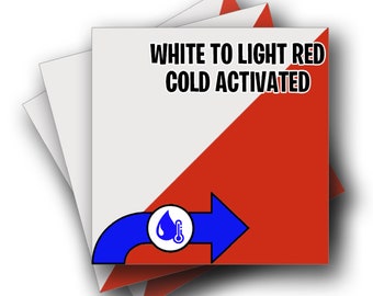 Color Changing Adhesive Craft Vinyl - SHIFT Cold White to Light Red Temperature Change Adhesive Vinyl Color changing effect 12" x 12"