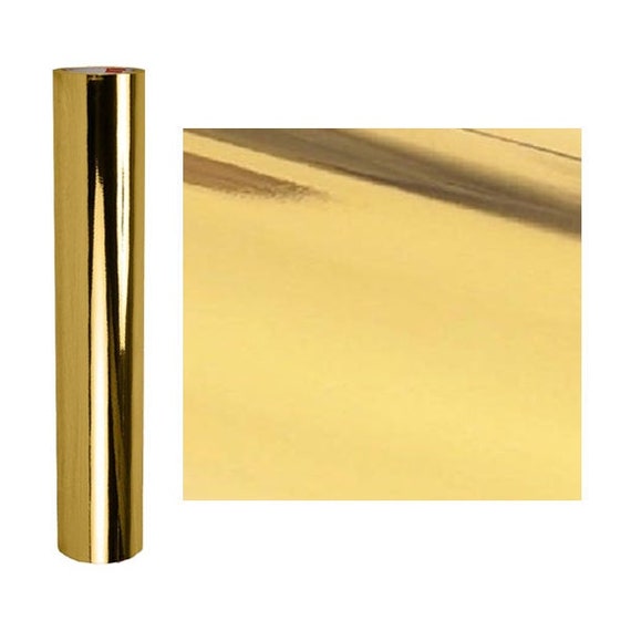 Glossy Gold Chrome Mirror Vinyl Roll or Sheets Permanent