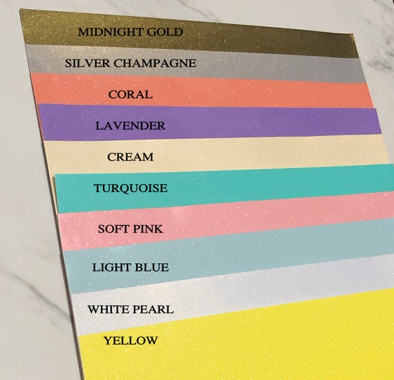 12" x 12" Glitter Shimmer Permanent Adhesive Vinyl Sheets - Subtle Glitter Sparkle for Cricut Silhouette Cameo Craft Cutters etc.
