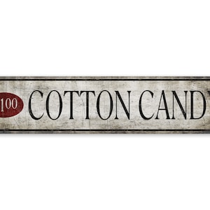Cotton Candy Sign - Cotton Candy Shop Sign - Cotton Candy Decor - Vintage Style Sign - Premium Quality Rustic Metal Sign