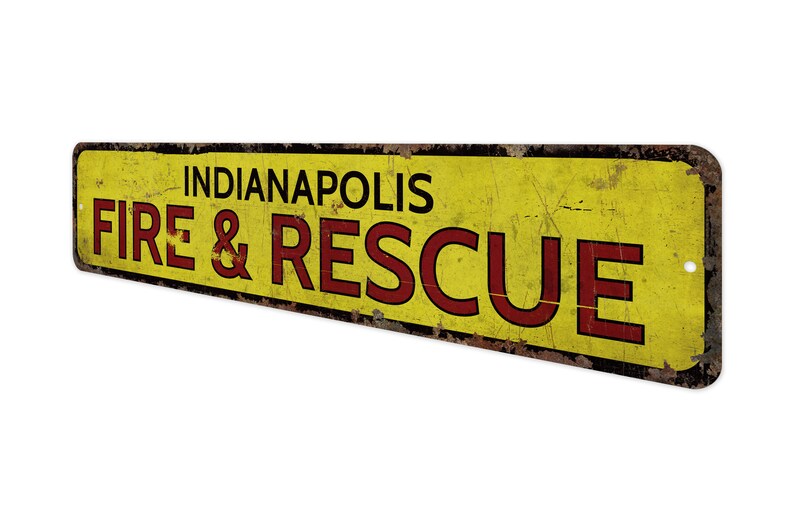 Fire Rescue Sign - City Fire Rescue - Vintage Style Sign - Fire Rescue ...