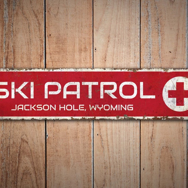 Ski Patrol - Ski Patrol Sign - Ski Patrol Decor - Custom Ski Patrol - Vintage Style Sign - Premium Quality Rustic Metal Sign