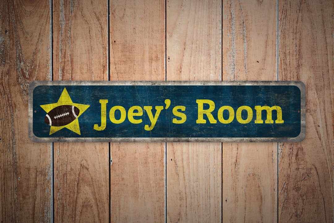Football Fans Door Sign Kids Football Fan Personalized Sign Etsy