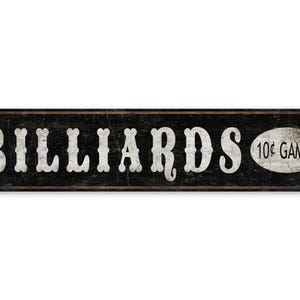 Billiard 10 Cent Sign - Billiard Game Sign - Vintage Style Sign - Billiard Game Decor - Premium Quality Rustic Metal Sign