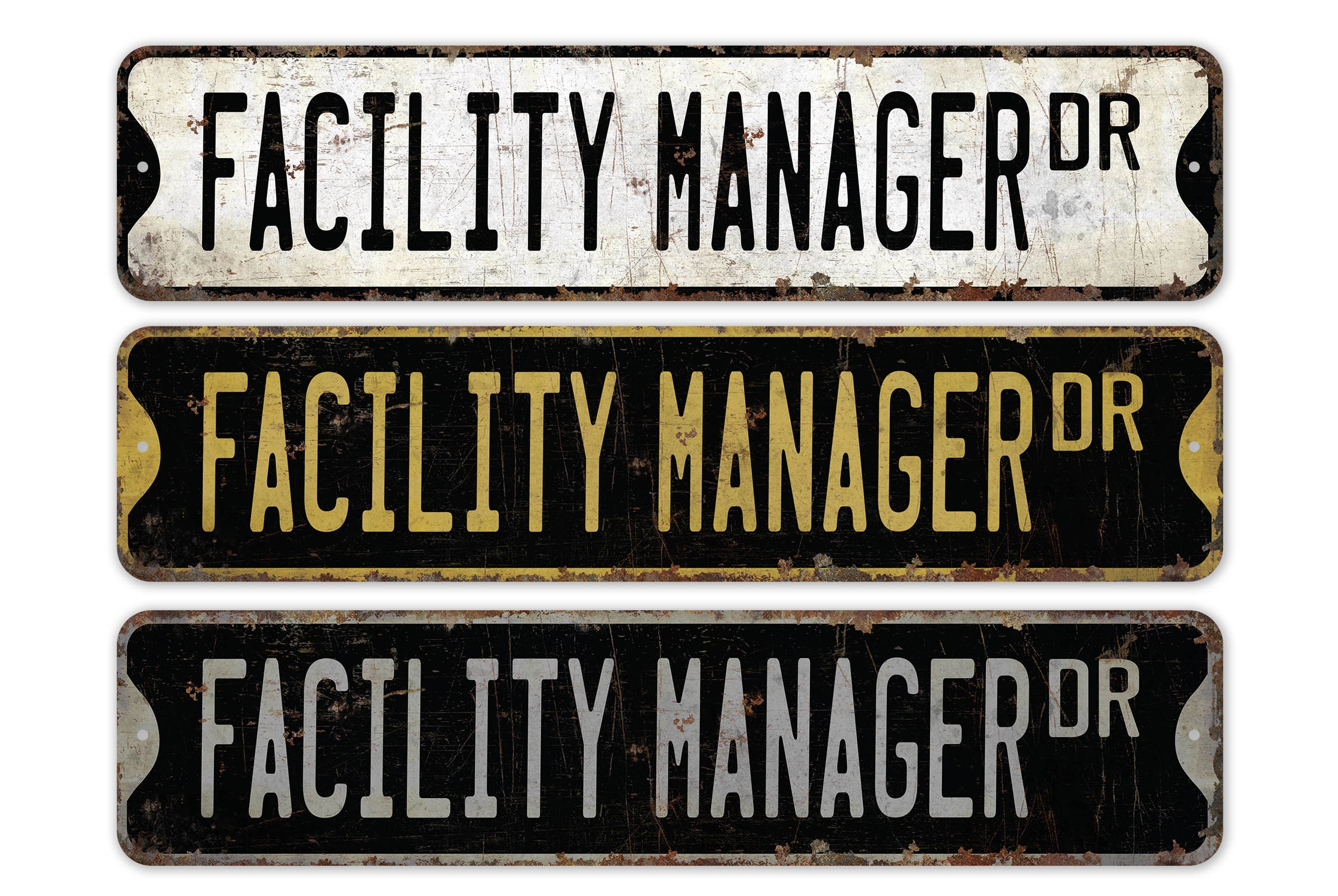 Facility Manager - Facility Manager Sign - Facility Manager Decor - Vintage Style Sign - Street Sign - Premium Quality Rustic Metal Sign