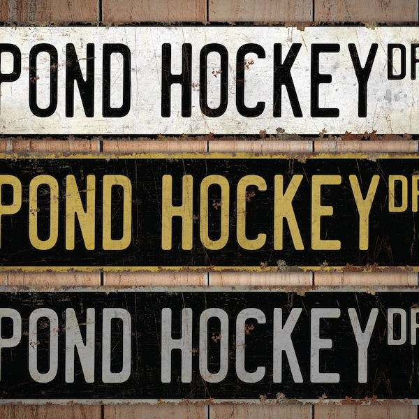 Pond Hockey - Pond Hockey Sign - Pond Hockey Game - Pond Hockey Decor - Sports Sign - Premium Quality Rustic Metal Sign