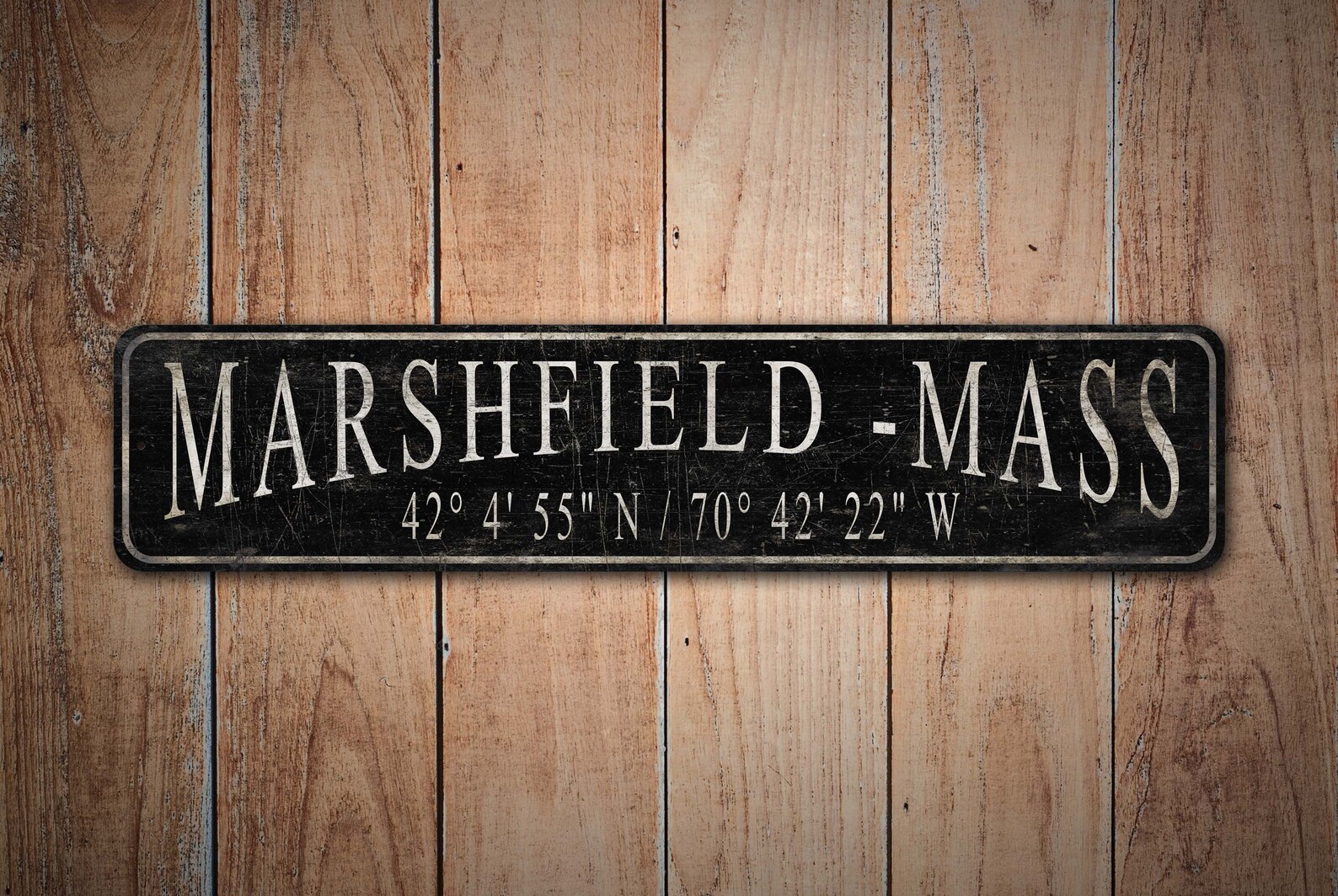Lat Sign Custom Lat Long Sign - State Lat Long Sign - Vintage Style Sign ...