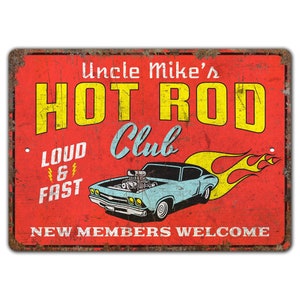 Hot Rod Garage Sign - Hot Rod Garage Decor - Hot Rod Sign - Hot Rod Garage - Vintage Style Sign - Premium Quality Rustic Metal Sign