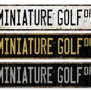 Miniature Golf - Miniature Golf Schild - Miniature Golf Game - Miniature Golf Decor - Sport Schild - Premium Qualität Rustikales Blechschild