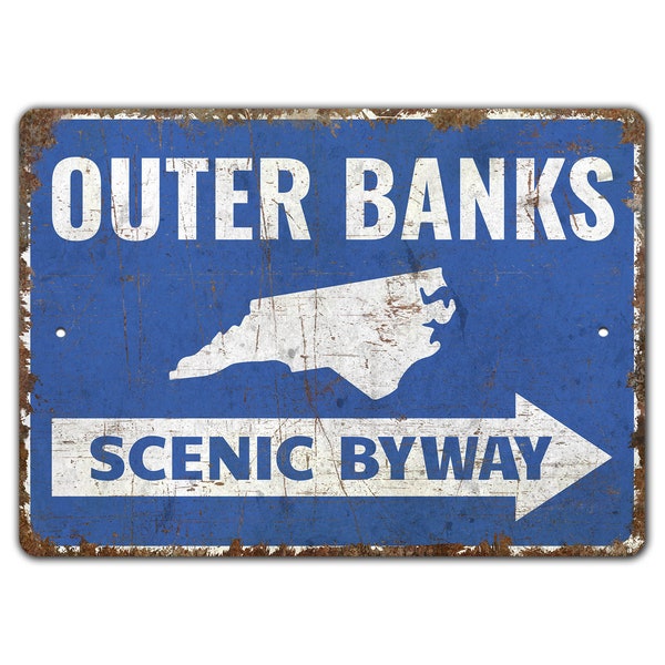 Outer Banks -  Outer Banks Sign - Beach  Decor - Outer Banks Decor - Florida Sign - Vintage Style Sign - Premium Quality Rustic Metal Sign