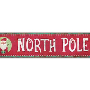 North Pole Sign - North Pole Decor - North Pole - Christmas Decor - Christmas Sign - Vintage Style Sign - Premium Quality Rustic Metal Sign