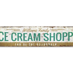 Ice Cream Shoppe Sign - Ice Cream Shoppe - Vintage Style Sign - Ice Cream Shoppe Decor - Premium Quality Rustic Metal Sign