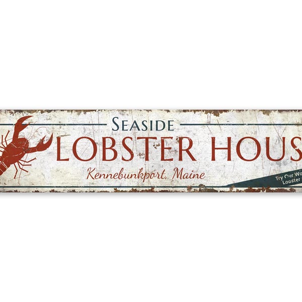 Lobster House Sign - Lobster House Decor - Custom Lobster House - Lobster House - Sea Food Sign - Premium Quality Rustic Metal Sign