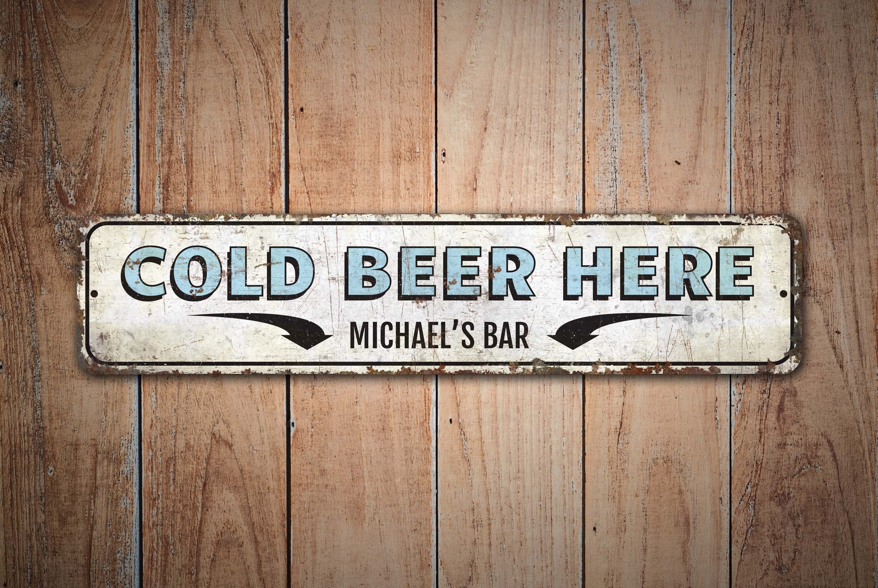 Cold Beer Here Cold Beer Sign Cold Beer Decor Vintage Etsy