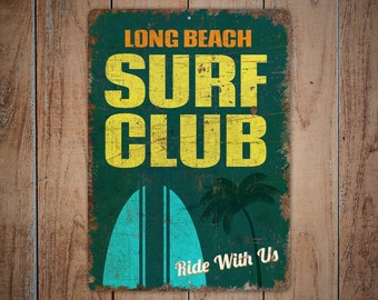 Surf Club Sign - Surf Club Decor - Beach House Sign - Beach House Decor - Vintage Style Sign - Premium Quality Rustic Metal Sign