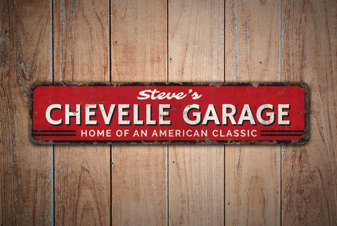 Chevelle Garage Sign American Classic Car Chevelle Garage Decor Vintage