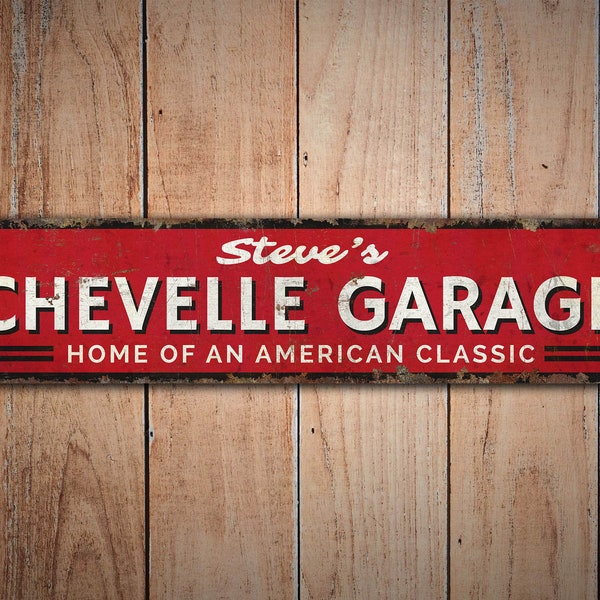 Chevelle Garage Sign - American Classic Car - Chevelle Garage Decor - Vintage Style Sign - Premium Quality Rustic Metal Sign