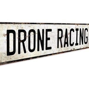 Drone Racing - Drone Racing Sign - Drone Racing Decor - Boxing Decor - Sports Sign - Premium Quality Rustic Metal Sign image 1