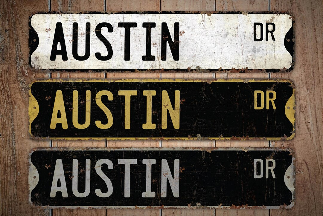 Austin Name Sign - Kids Room Door Sign - Boys Room Sign - Family Name ...