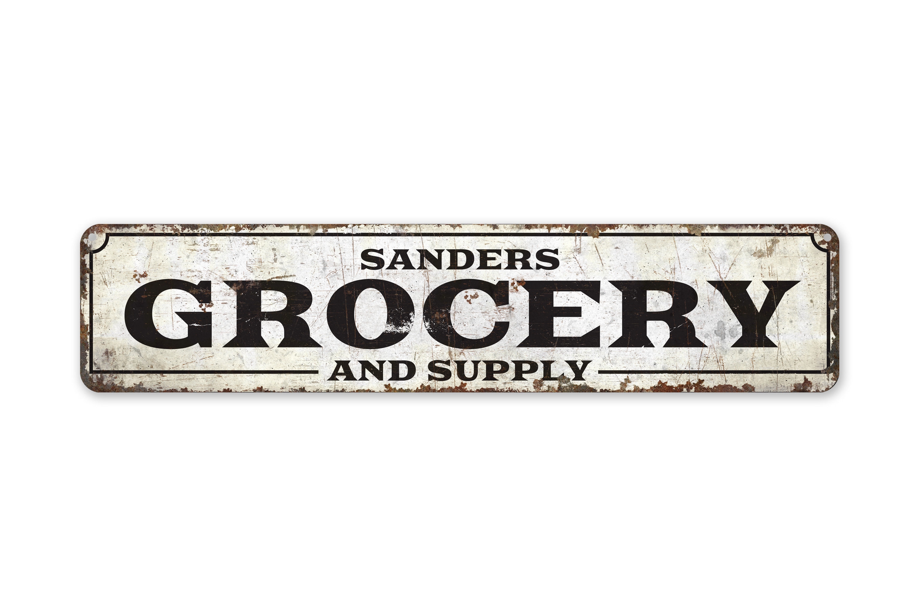 Grocery And Supply - Grocery Sign - Grocery Decor - Vintage Style Sign - Custom Text Sign - Premium Quality Rustic Metal Sign