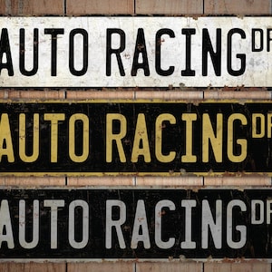 Auto Racing - Auto Racing Sign - Racing Sign - Auto Racing Game - Racing Game Sign - Sports  Sign - Premium Quality Rustic Metal Sign