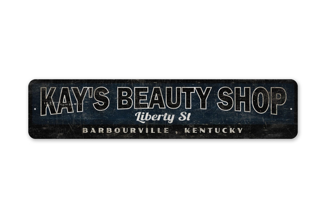 Beauty Shop City State - Beauty Shop Sign - Vintage Style Sign - Beauty ...