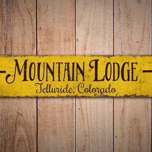 Mountain Lodge EST - Mountain Lodge Decor - Mountain Lodge Sign - Vintage Style Sign - Lodge EST Sign - Premium Quality Rustic Metal Sign