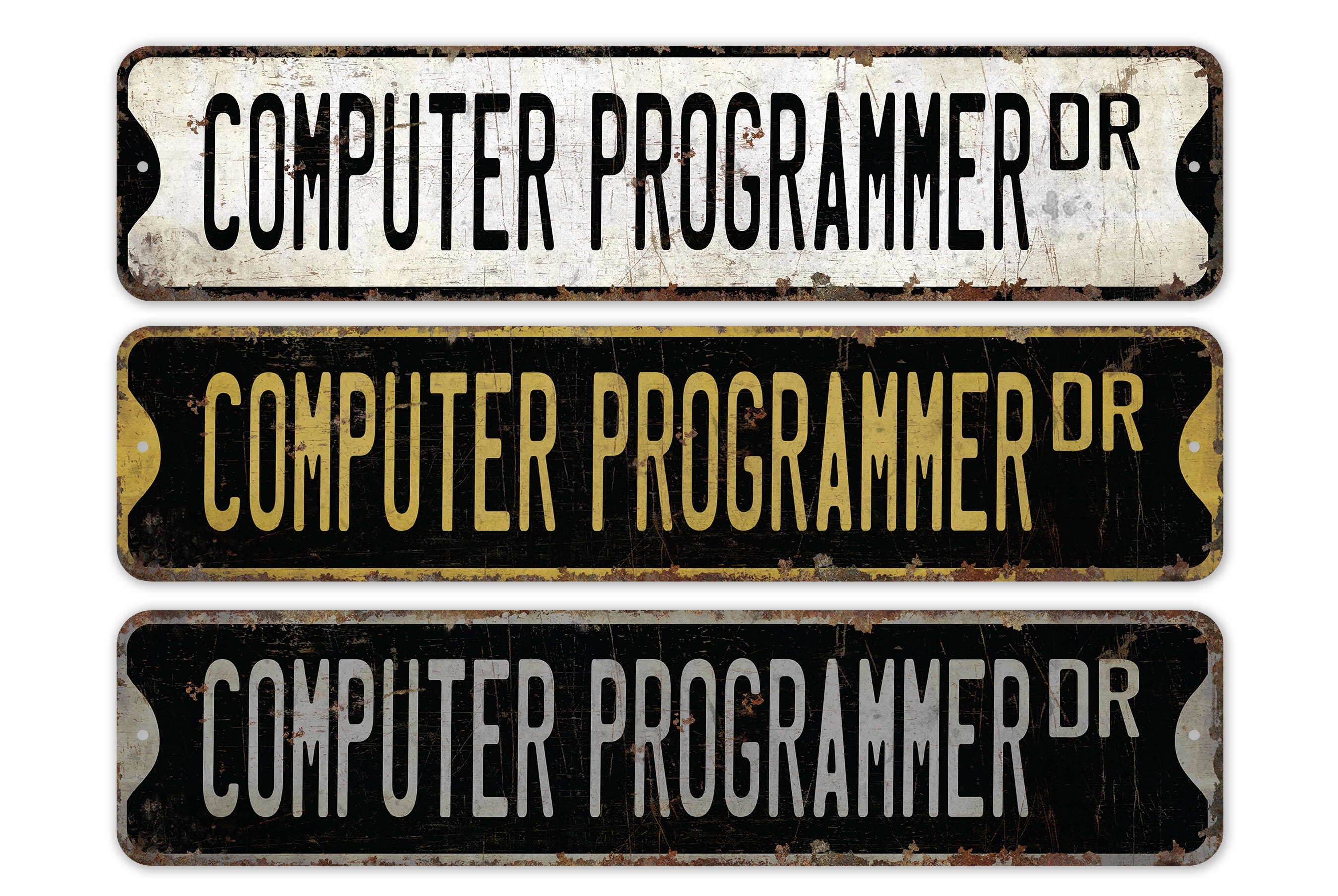 Computer Programmer - Computer Programmer Schild - Computer Programmer Decor - Vintage Style Schild - Premium Qualität rustikales Metallschild